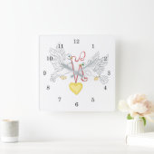 Horloge Carrée Colombes d'amour (Maison)