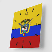 Horloge Carrée Colombia flag (Angle)