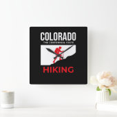 Horloge Carrée Colorado Hiking – The Centennial State USA (Maison)