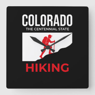 Horloge Carrée Colorado Randonnée – L'État du Centenaire USA