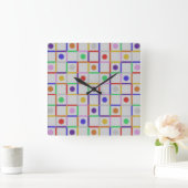 Horloge Carrée Coloré tendance (Maison)