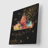 Horloge Carrée Coloré Washington DC Skyline (Angle)