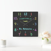 Horloge Carrée Colored Chalk Custom (Maison)