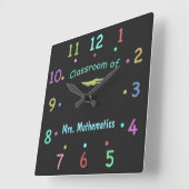 Horloge Carrée Colored Chalk Custom (Angle)