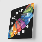 Horloge Carrée Colorful (Angle)