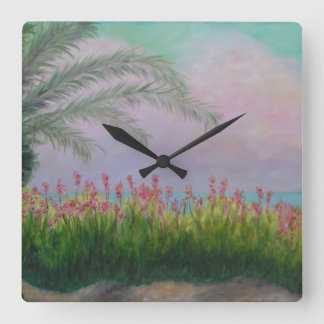 Horloge Carrée COLORFUL CLEARWATER, FLORIDA Wall Clock