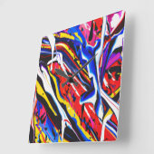 Horloge Carrée Colorful Clock (Angle)