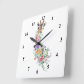 Horloge Carrée Colorful Flowers Bouquet (Angle)
