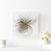 Horloge Carrée Colorful fractal ornament. Flower art (Maison)