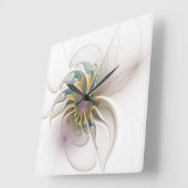Horloge Carrée Colorful fractal ornament. Flower art (Angle)