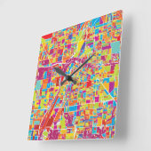 Horloge Carrée Colorful Las Vegas, Nevada (Angle)