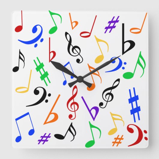 Horloge Carrée Colorful Music Clock (Recto)