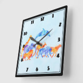 Horloge Carrée Colorful Watercolor (Angle)