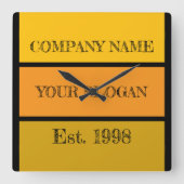 Horloge Carrée Coloured Block Style Company Name (Recto)