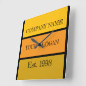 Horloge Carrée Coloured Block Style Company Name (Angle)