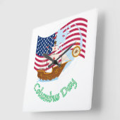 Horloge Carrée Columbus Day (Angle)