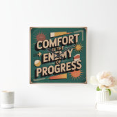 Horloge Carrée Comfort Is The Enemy Of Progress (Maison)