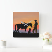 HORLOGE CARRÉE COMPAGNONS DE COW-BOY (Maison)