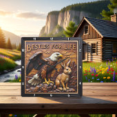 Horloge Carrée Compagnons Proches Raptor Lapin