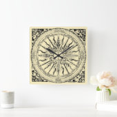 Horloge Carrée Compas Et Vents Nautiques Anciens (Maison)