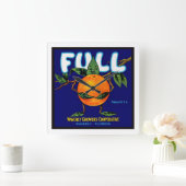 Horloge Carrée Complet - Étiquette orange (Maison)