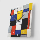 Horloge Carrée Composition, Mondrian (Angle)