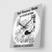 Horloge Carrée Comptable agréé Vérificateur Services comptables (Angle)