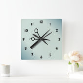 Horloge Carrée Concepteur de beauté vert (Maison)
