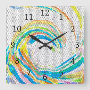 Horloge Carrée Conception 35 onde mosaïque