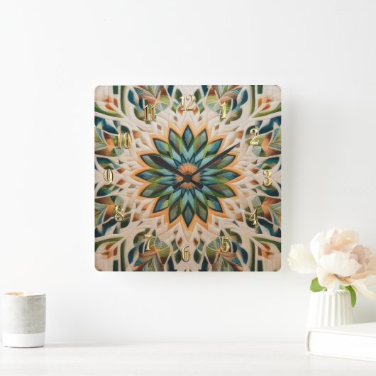 Horloge Carrée Conception abstraite composée (Maison)