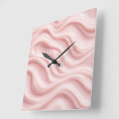 Horloge Carrée Conception Abstraite Crème Rose (Angle)