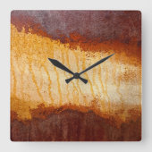 Horloge Carrée Conception Abstraite de Corrosion Rouillée (Recto)