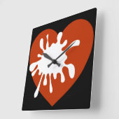 Horloge Carrée Conception Africaine D'Un Mur Moderne De L'Amour R (Angle)