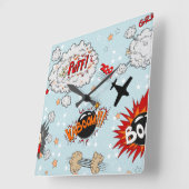 Horloge Carrée Conception comique de superhéros de style (Angle)