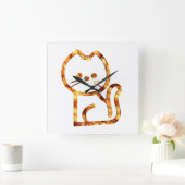 Horloge Carrée Conception de chat mignon (Maison)