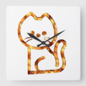 Horloge Carrée Conception de chat mignon (Recto)