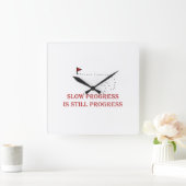 Horloge Carrée Conception de citation motivationnelle de progrès (Maison)