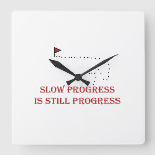 Horloge Carrée Conception de citation motivationnelle de progrès