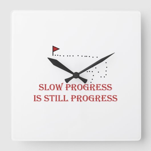 Horloge Carrée Conception de citation motivationnelle de progrès (Recto)