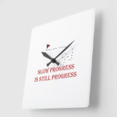 Horloge Carrée Conception de citation motivationnelle de progrès (Angle)