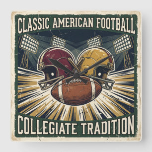 Horloge Carrée Conception de football américain classique vintage