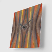 Horloge Carrée Conception de la plume Scarlet Macaw (Angle)