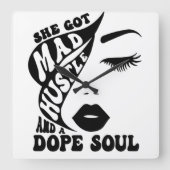 Horloge Carrée Conception de Noël Hustle pour autonomiser les fem (Recto)