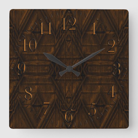Horloge Carrée Conception de pyramide Steampunk cuivrée (Recto)