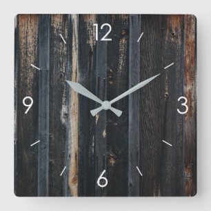 Horloge Carrée Conception de rayures vintage décoration en bois r