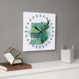 Horloge Carrée Conception de taureau Rappel Motivation