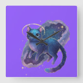 Horloge Carrée Conception d'horloge de chat mignonne (Recto)