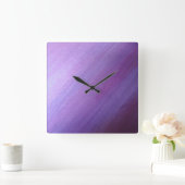 Horloge Carrée Conception diagonale violette (Maison)