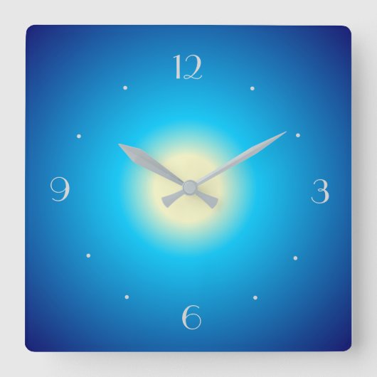 Horloge Carrée Conception d'impression de Glow Blue et Lemon >  H (Recto)