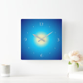 Horloge Carrée Conception d'impression de Glow Blue et Lemon >  H (Maison)